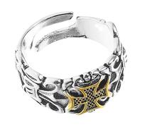 BESPORTBLE anneau de pouce hommes bagues réglables pour hommes bague homme bague ouverte croix bagues pour hommes bague rétro réglable pour hommes Alliage de zinc Silver
