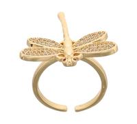 BESPORTBLE Anneau Libellule Bagues Chrétiennes Pour Femmes Bagues De Mode Bijoux Bague De Déclaration Bague Libellule Bagues Empilables Pour Femmes Zircon Golden