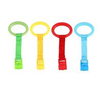 BESPORTBLE Anneaux de Lit Bébé Multi-couleurs 4 Pcs pour Tout-petit, Anneaux de Traction Debout en Plastique Sécuritaire, Aide à L’apprentissage Marche, Utilisation pour Berceau et Lit