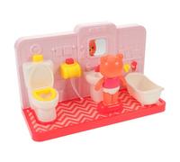 BESPORTBLE Apprentissage Potty Miniature Salle de Bain Ours Mignon Mobilier Salle de Bain pour Maison de Poupée Imitation pour Garçon Fille pour Éducation Précoce