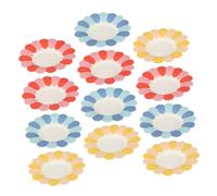 BESPORTBLE Assiettes en Papier de Fleur 150 Pcs Lot de 50 Rouge, 50 Jaune, 50 Bleu Vaisselle Jetable en Carton pour Fêtes D’garçon et Filles, Anniversaires et Décorations Festives