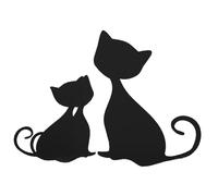 BESPORTBLE Autocollants Muraux Chat Miroir Décoratif DIY pour Chambre et Salon Stickers Amovibles Noir Design Petits Chats Art Mural Moderne pour Maison Bureau et Hôtel