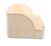 BESPORTBLE Bac à Litière Grand Format pour Lapin en Cage, Plateau Carré Fond en Grillage Métallique, Couleur Beige Clair, Toilettes pour Petits Animaux, pour L’Apprentissage Propreté