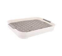 BESPORTBLE Bac à Litière pour Lapin Et Hamster Rectangulaire Rehausse Anti-éclaboussures, Fond Plat en Plastique Épais, Taille Moyenne, pour Cage, Adapté Aux Petits Lapins Et Cochons d'Inde