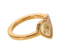 BESPORTBLE Bague de Cœur Pressé Plaquée Or 18k en Acier Inoxydable pour Femme Bijou Floral Solide Usage Quotidien Taille Unique