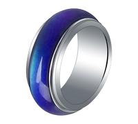 BESPORTBLE Bague d'Humeur à Changement de Couleur en Cuivre, Anneau 8Mm, Change Selon la Température, Bijou Mode Créatif pour Femme, Cadeau Anniversaire