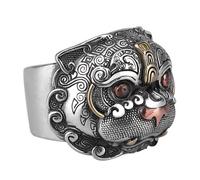 BESPORTBLE Bague Pi Yao en Cuivre Vintage 11 Taille Unique Bague Ethnique Punk de Richesse et Santé Accessoire Amulette Feng Shui pour Protection et Chance au Quotidien
