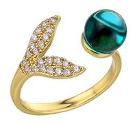 BESPORTBLE Bague Sirène Pour Femme Bague Ouverte Et Réglable Bijoux Pour Adolescents Et Filles