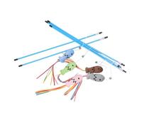 BESPORTBLE Baguette à Chat Arc-en-Ciel avec Rubans et Poisson Suspendu, Lot de 5 Jouets Interactifs D'enrichissement Multisensoriel, de Stimulation pour Chatons et Chats Actifs,