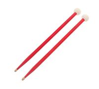 BESPORTBLE Baguettes de Batterie à Double Tête Rouge Maillets Feutre pour Timbales et Percussions Baguettes Polyvalentes pour Effets Sonores Variés Accessoires pour Musiciens Amateur et