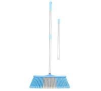 BESPORTBLE Balai à Poignée Longue Plastique avec Poignée Métallique Brosse Rigide Résistante pour Balayage Domestique et Nettoyage des Déchets