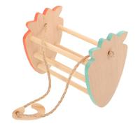 BESPORTBLE Balançoire en Bois pour Perruches, Suspendue Sûre à Mâcher | Perroquets et Perruches, Support pour Se Poser et Se Mouvoir, Couleur Marron, Usage en Cage