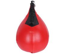 BESPORTBLE Ballon de Boxe Vitesse Professionnel de Poire Rouge Cuir PU Cranté Couture Renforcée à Suspendre pour Entraînement de Frappe et Coordination Œil-Main Usage Maison et Club