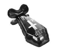 BESPORTBLE Ballon Halloween Coffin Aluminium Grand Format Décoration Effrayante pour Fête Ballon Tombeau Autoportant pour Créer une Atmosphère Hantée Décoration Extérieure et Intérieure