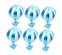 BESPORTBLE Ballons aluminium montgolfière pour fête d'anniversaire, 6 pièces, bleu, décoration gonflable 4D, intérieur et extérieur, décorations baby shower et événements festifs