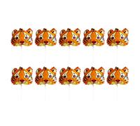 BESPORTBLE Ballons Animaux Tête de Tigre Gonflables en Aluminium Orange et Noir, Lot de 10 pour Décoration de Fête d'Anniversaire et Nouvel An, Ambiance Festive Intérieure et Extérieure