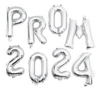 BESPORTBLE Ballons Décoratifs en Aluminium Argentés 2024 pour Fête de Remise de Diplômes Kit Complet de Décoration Accessoires Photo pour Célébration Fin D’Études