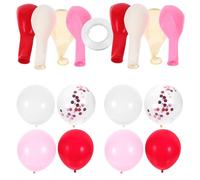 BESPORTBLE Ballons Saint-valentin 40 Pcs Set de Ballons en Latex Rouge, Rose, Blanc et Rose Pailleté Décoration Romantique pour Mariage, Fête et Événement Spécial