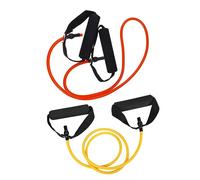 BESPORTBLE Bande Élastique Fitness Naturelle Latex avec Poignées LB Rouge LB Jaune Corde de Traction Résistante pour Musculation Yoga et Entraînement à