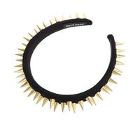 BESPORTBLE Bandeau à Clous Punk en Métal Doré, Serrage-tête Large Noir Steampunk pour Femme, Accessoire Cheveux Été Style Rebelle, Maintien Sûr et Respirant