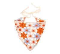 BESPORTBLE Bandeau Bandana Au Crochet Ajouré Fleurs Orange, Foulard Pour Cheveux Vintage, Accessoire Femme Léger Et Confortable, Style Bohème Pour Usage Quotidien Et Fêtes, Taille Moyenne