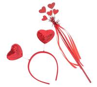 BESPORTBLE Bandeau Coeur Brillant avec Baguette Fée Set Accessoires Saint Valentin Femme Fille Décoration Fête Photo
