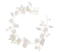 BESPORTBLE Bandeau de Mariage Tissé Main en Alliage Céramique Orné de Perles Blanches Accessoire Coiffure pour Mariée Cérémonie et Occasions Spéciales