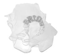 BESPORTBLE Bandeau de voile est venu Caches Fille bandeau plissé pour mot voiles de cheveux de mariée accessoires de cheveux de mariée bandeau de mariée bandeaux de mariée Engrener blanche