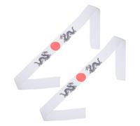 BESPORTBLE Bandeau Japonerie Décoratif en Polyester Blanc 1 Paire de Bandeaux Style Samouraï pour Entraînement Karaté Costume Ninja Bandeau Ajustable pour Sport et Déguisement Samouraï
