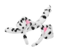BESPORTBLE Bandeau Oreilles Dalmatien Peluche avec Queue Interactive Serre-tête Animal Cosplay pour Adultes et Garçon Fille Accessoire Costume Chien pour Halloween et Fêtes