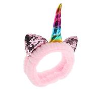 BESPORTBLE Bandeau Pour Laver Le Visage Licorne En Corail Doux Taille Unique Élastique Pour Femmes Et Garçon Et Filles Soin Du Visage Spa Maquillage Rose