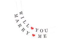 BESPORTBLE Bannière de Demande en Mariage « Will You Marry Me » en Papier Guirlande Décorative pour Fête Décoration Voiture Mariage Accessoire Suspendu Romantique 1 Ensemble