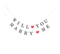 BESPORTBLE Bannière Papier «Will You Marry Me» Décorative pour Demande en Mariage Guirlande Lettres Suspendues Décoration Voiture Mariage Accessoire Fête Romantique