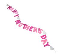 BESPORTBLE Bannière Suspendue en Papier Pailleté Rose et Fuchsia « Joyeuse Fête des Mères » Décorative pour Fête Mise en Page Drapeau Présent Maman Décoration Maison et Événement