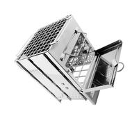 BESPORTBLE Barbecue Camping Inox Pliable Acier Inoxydable Support Feu de Portable avec Large Ouverture pour Meilleure Combustion Rack Grill Compact et pour Extérieur