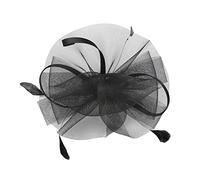 BESPORTBLE Barrette Chapeau Mariée Coiffes Pour Mariage Chapeau Cocktail Thé Mode Invité Coiffes Pour Femmes Mariée Vintage Coiffe Fête Mariage Thé Menthe Artificielle Noir