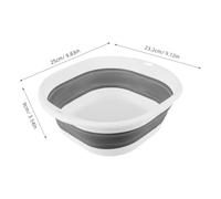 BESPORTBLE Bassine Pliable Portable Pour -né Et Lavabo Domestique, Petit Modèle En Gris Blanc, Matériau Léger, Pour Voyage Et Maison, Usage Bébé Et Nettoyage, Lavabo Pliable Compact