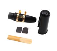 BESPORTBLE Bec de Saxophone Alto avec Capuchon et Boucle Métallique, Kit D’anches avec Coussinets et Écussons, Accessoire pour Saxophone Alto, Adapté aux Débutants et Musiciens, Étui