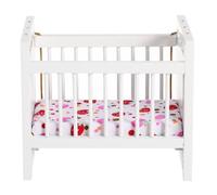 BESPORTBLE Berceau Miniature pour Poupée, Berceau Décoratif Blanc à L'échelle 1:12, Idéal pour La Chambre d'enfant d'une Maison de Poupée.