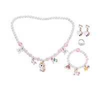 BESPORTBLE Bijoux Pour Petites Filles Collier Bracelet Et Boucles Oreilles Perles Décoratives Accessoire De Princesse Pour Fêtes Et Événements Spéciaux