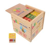 BESPORTBLE Blocs Bois à Empiler Educatif ABC et Chiffres pour Tout-Petits Colorées Bois Naturel Apprentissage Préscolaire et Développement Cognitif