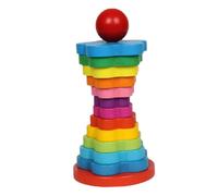 BESPORTBLE Bois Tour Arc-Ciel à Empiler Couches Jeu Éducatif pour Garçon Fille Développement Social et Patience Stimulation Imagination