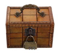 BESPORTBLE Boîte à Bijoux Ancienne en Bois Serrure à Combinaison, Coffre Trésor Verrouillable, Rangement Spacieux pour Bijoux, Décoration Vintage pour Escape Game et Intérieur, Taille