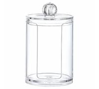 BESPORTBLE Boîte à Coton Démaquillant Petite Taille Ronde en Plastique Transparent Cristal Rangement Compact pour Porte-Coton Jetable Étagère de Stockage Pratique pour Salle de Bain
