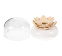 BESPORTBLE Boîte à Cotons-Tiges Lotus Beige Couvercle Anti-Poussière Porte-Cure-Dents Portable Compact Étui de Rangement Pratique pour Salle de Bain Bureau et Chambre