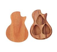 BESPORTBLE Boîte à Médiators Bois Massif Couleur Naturelle Étui de Rangement Compact et Portable pour Guitare Ukulélé et Autres Instruments Protège Médiators des Rayures Poussière et Chocs