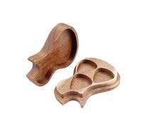 BESPORTBLE Boîte à Médiators en Bois Clair Motifs, Porte-Pick Compact pour Rangement Guitare Et Ukulélé, Étui Multifonction Solide Protection Poussière Et Chocs, Présent Musicien Guitariste
