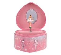BESPORTBLE Boîte à Musique Cœur pour Filles avec Danseuse de Ballet Coffret à Bijoux Musical pour Adolescentes et Femmes Cadeau de Noël