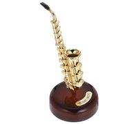 BESPORTBLE Boîte à Musique Saxophone en Plastique Créative, Décoration D'instrument de Musique de Bureau pour La Maison Ou Le Bureau, Ornement D'instrument Doré