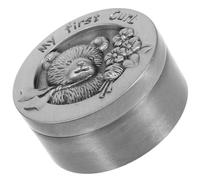 BESPORTBLE Boîte à Souvenirs en Métal Antique pour Première Dent de Bébé Motif Ours Rangement Sécurisé et Solide 1 Pièce Présent pour Conserver Cheveux Fœtaux et Dents de Lait